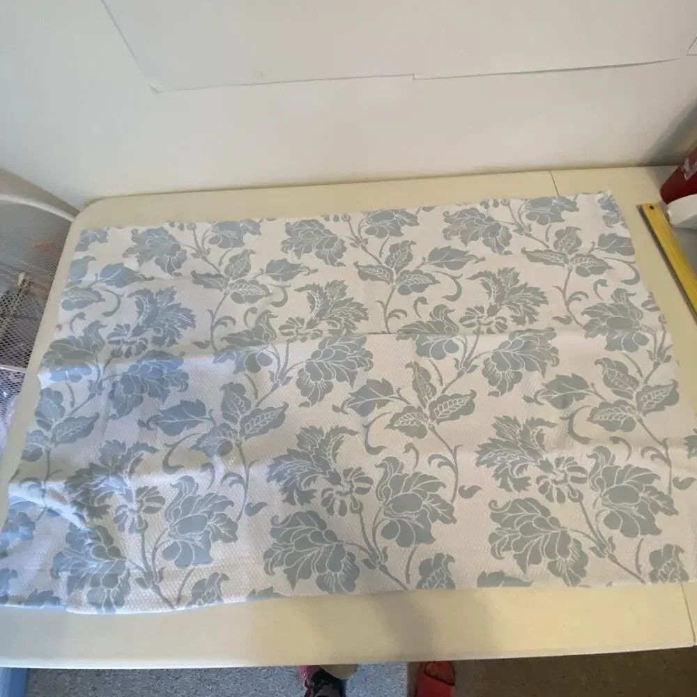 Martha Stewart King Pillow Sham Case100% Cotton White Blue Floral 24x40” Weavers